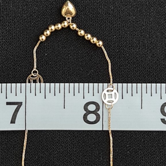 18k Bracelet with small balls and cute money catcher design as charm - Picture 10 of 16